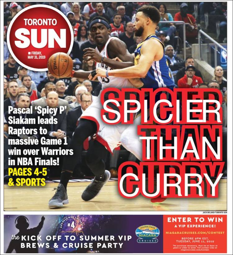 Portada de The Toronto Sun (Canadá)