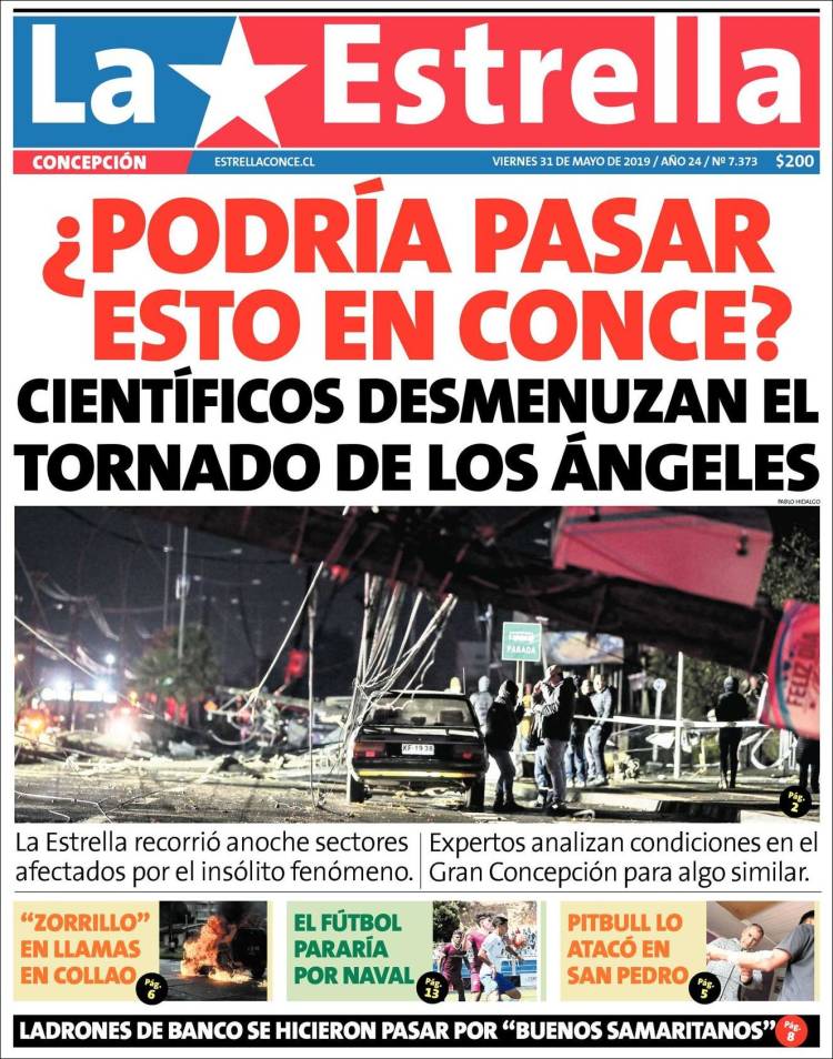 Portada de La Estrella de Concepción (Chile)