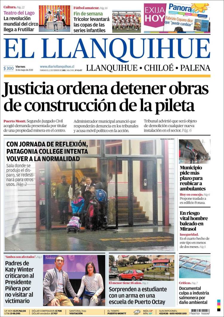 Portada de El Llanquihue (Chile)