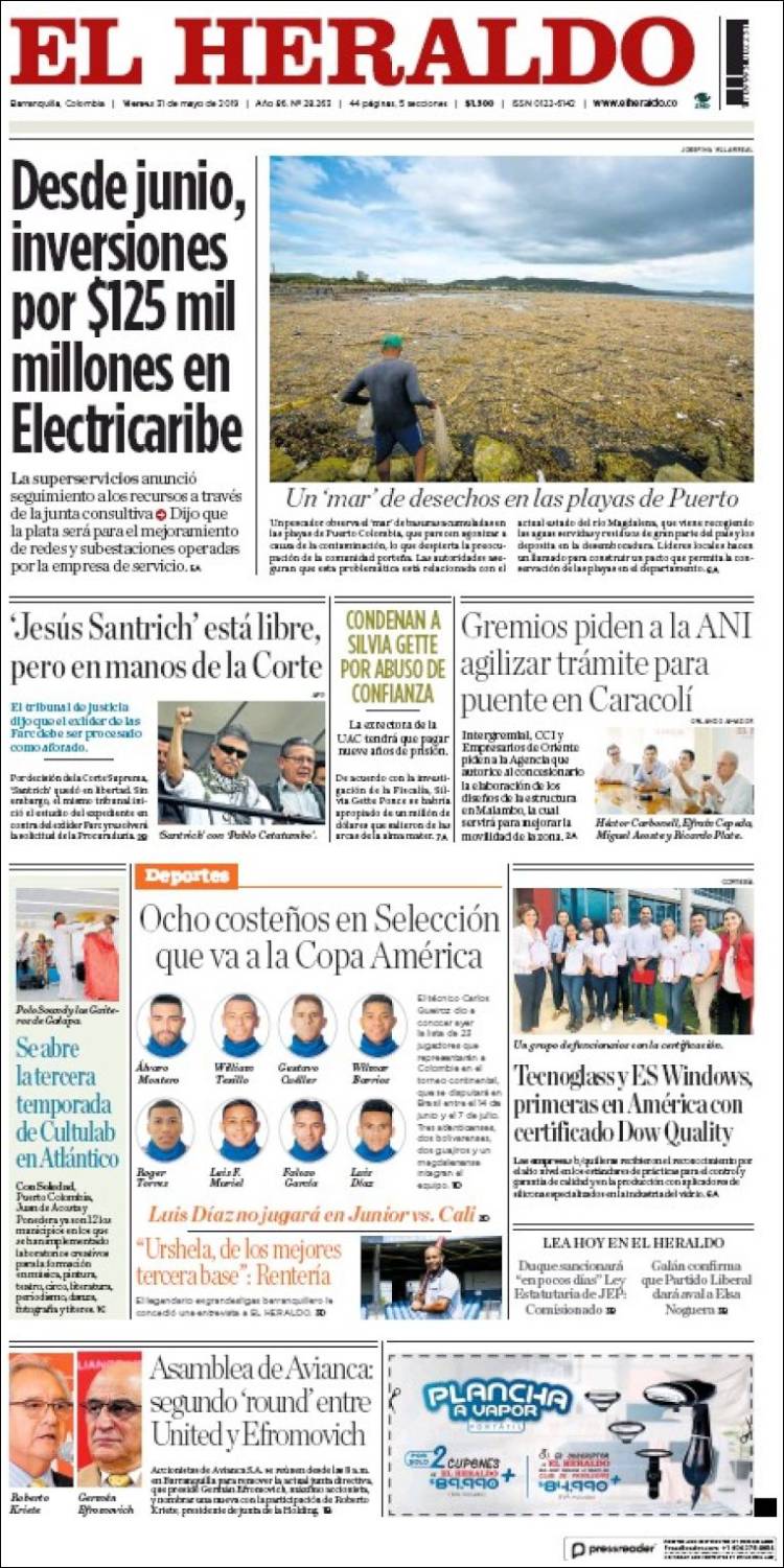 Portada de El Heraldo (Colombia)