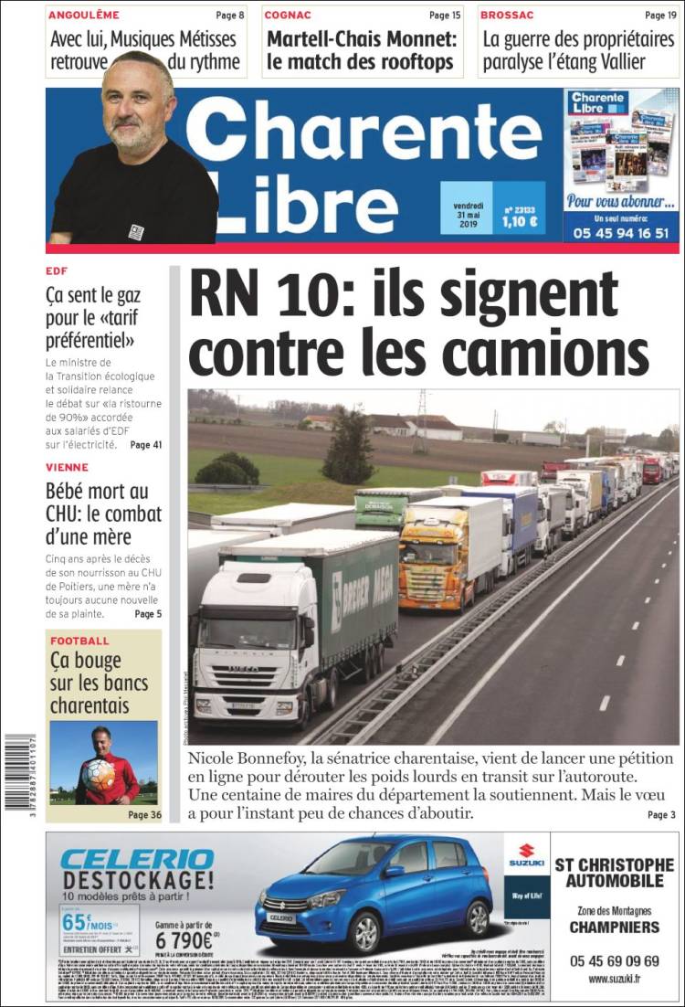 Portada de Charente Libre (France)