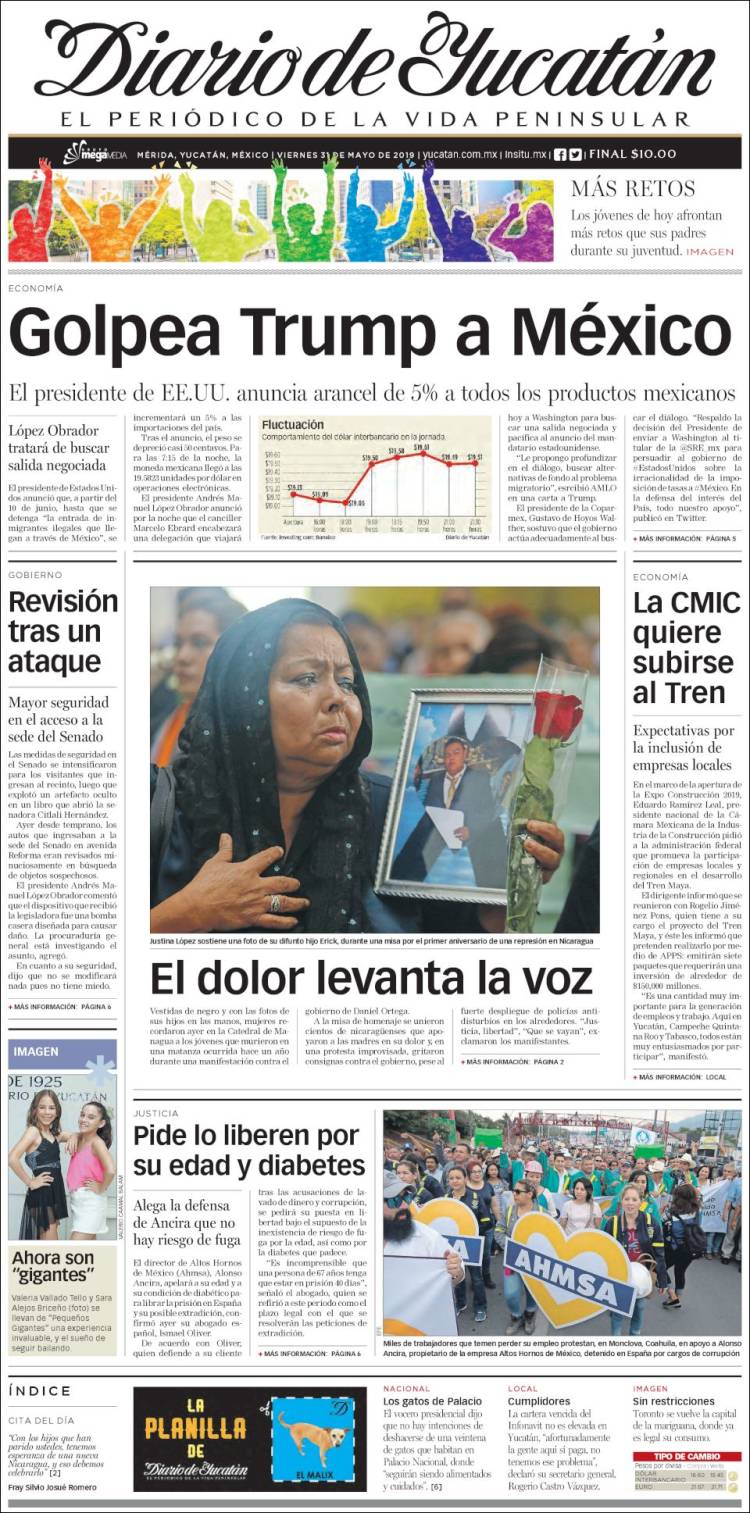 Portada de Diario de Yucatán (M&eacute;xico)