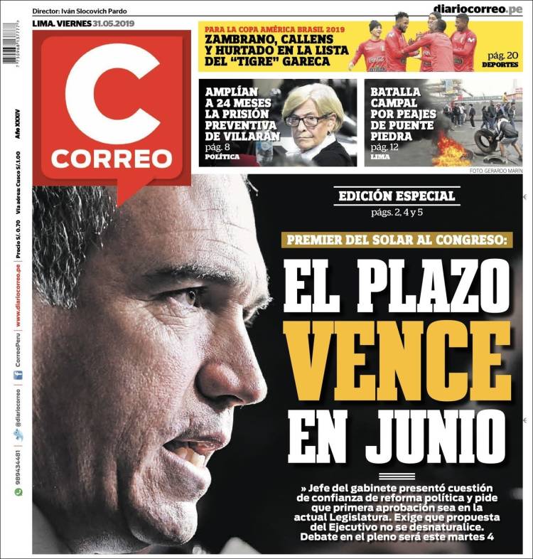 Portada de Diario Correo (Peru)