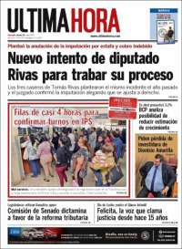 Portada de Última Hora (Paraguay)