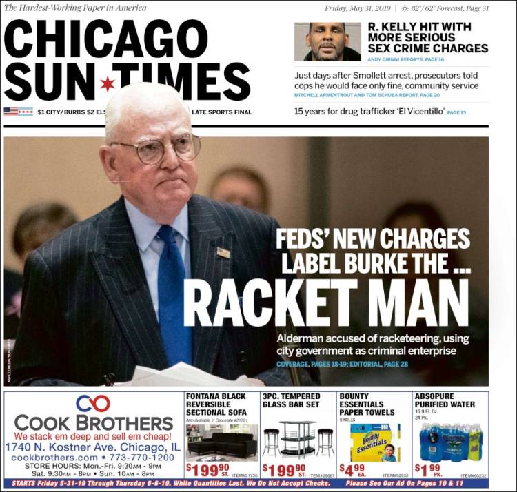 Portada de Chicago Sun-Times (USA)