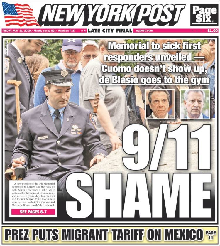 Portada de New York Post (USA)