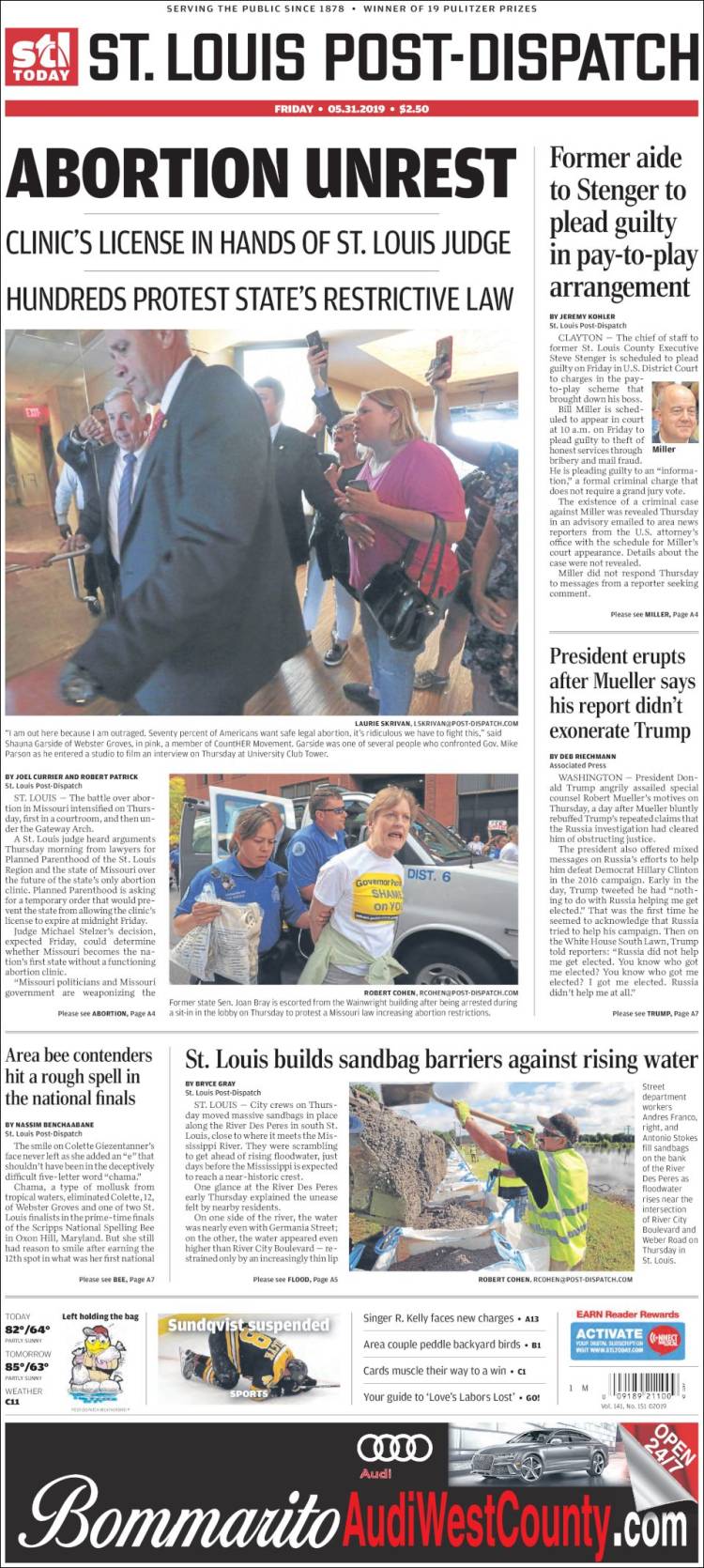 Portada de St. Louis Post-Dispatch (USA)