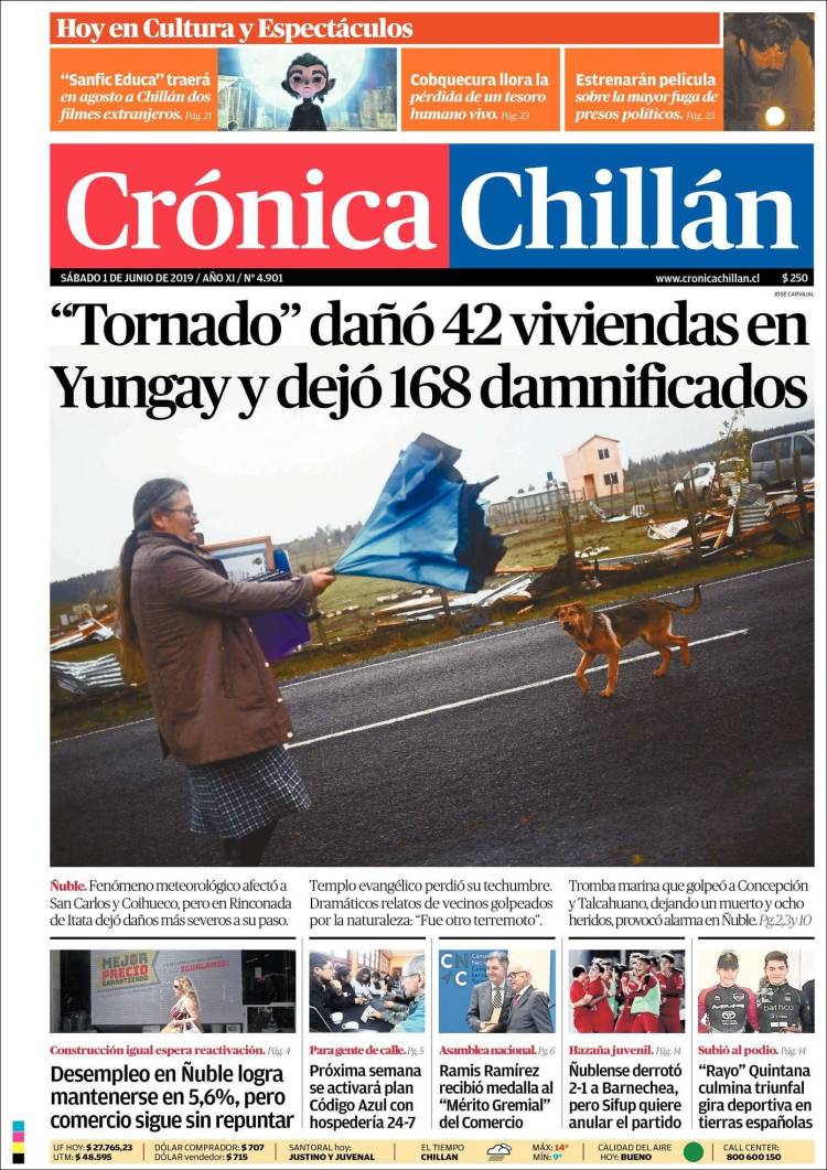 Portada de Crónica Chillán (Chile)
