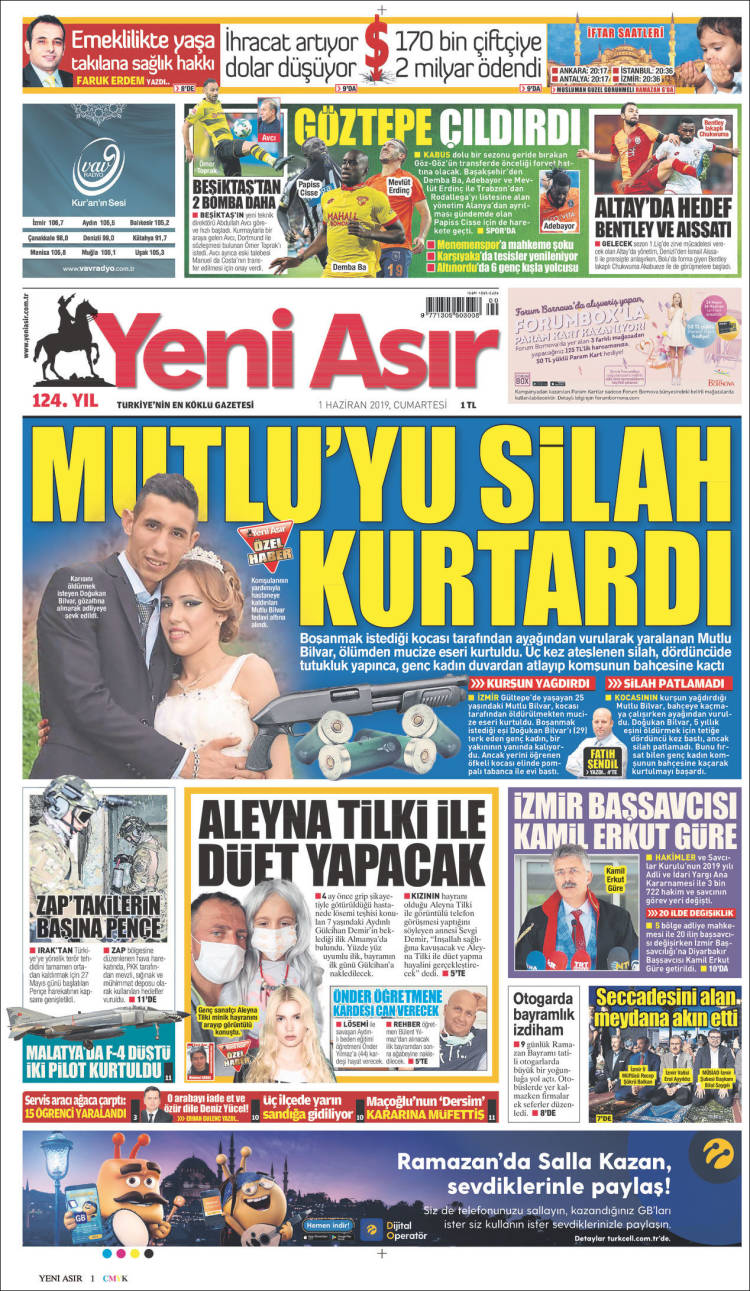 Portada de Yeni Asır (Turquía)