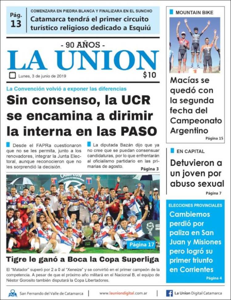 Portada de La Unión (Argentina)