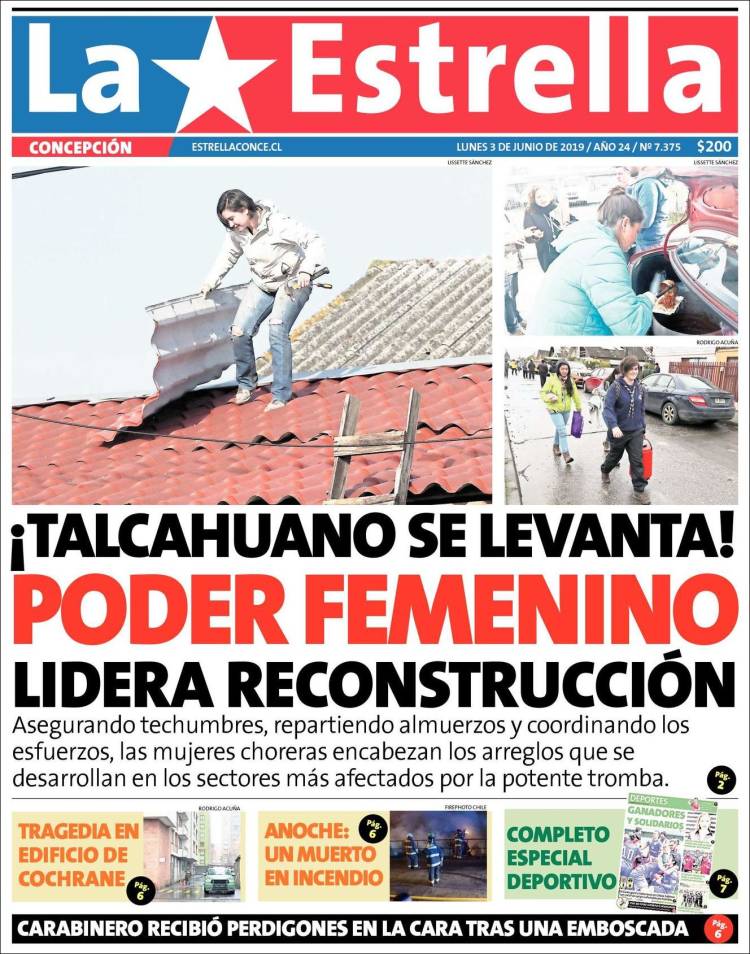 Portada de La Estrella de Concepción (Chile)