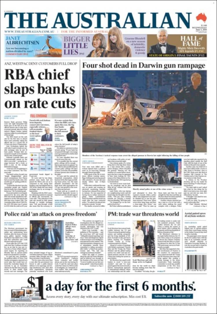 Portada de The Australian (Australia)