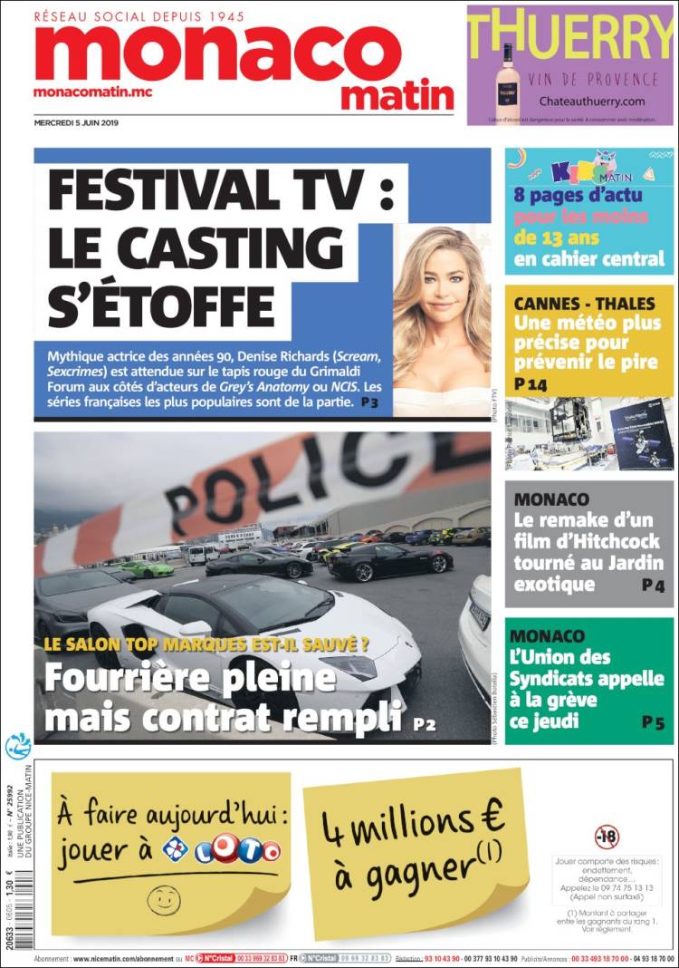 Portada de Nice-Matin (Francia)