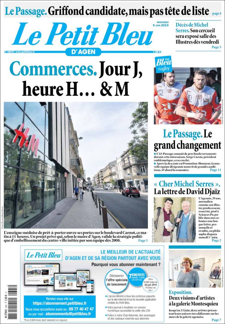 Portada de Le Petit Bleu (Francia)