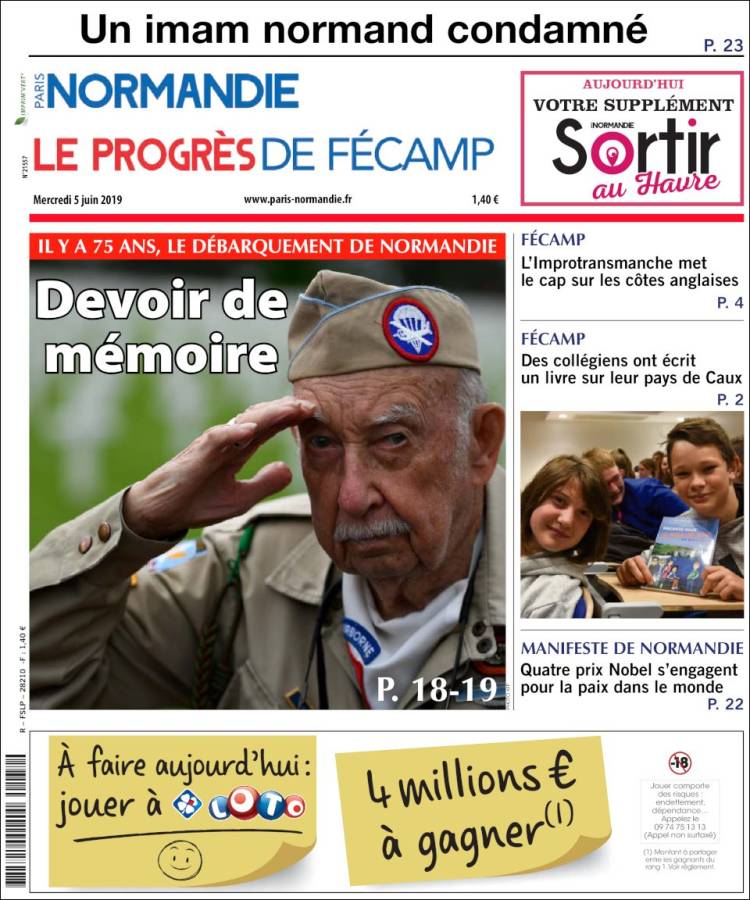 Portada de Progres de Fecamp (Francia)