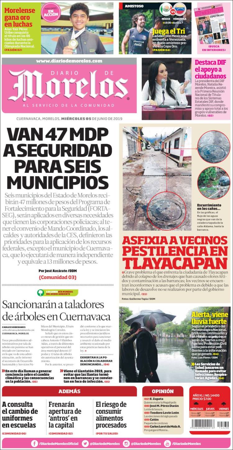 Portada de Diario de Morelos (México)