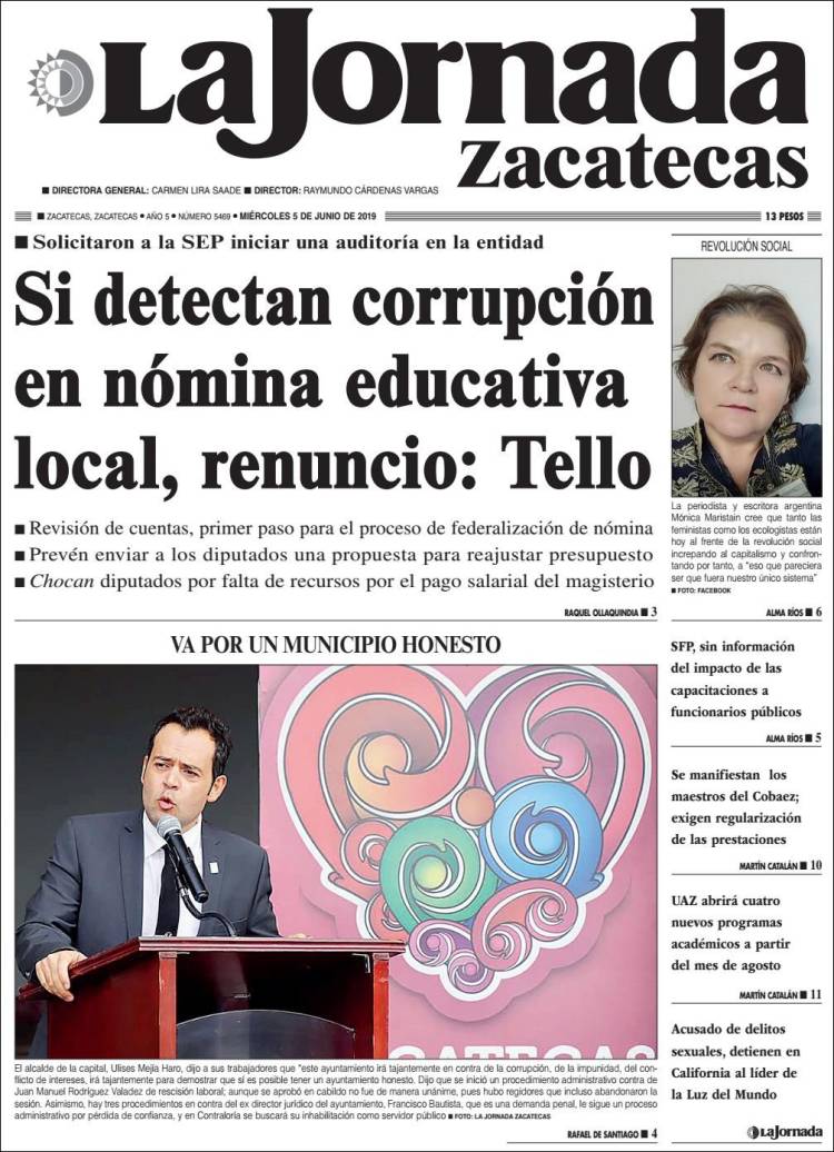 Portada de Jornada de Zacatecas (México)