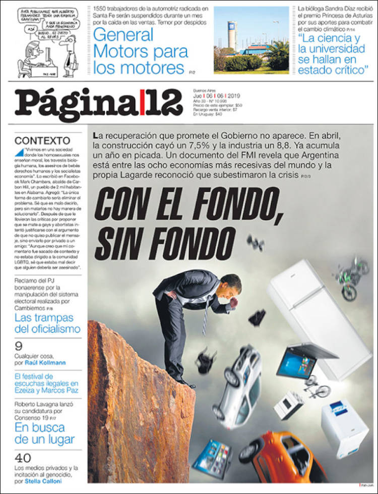 Portada de Página/12 (Argentina)