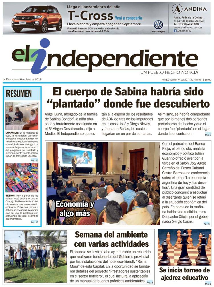 Portada de El Independiente (Argentina)