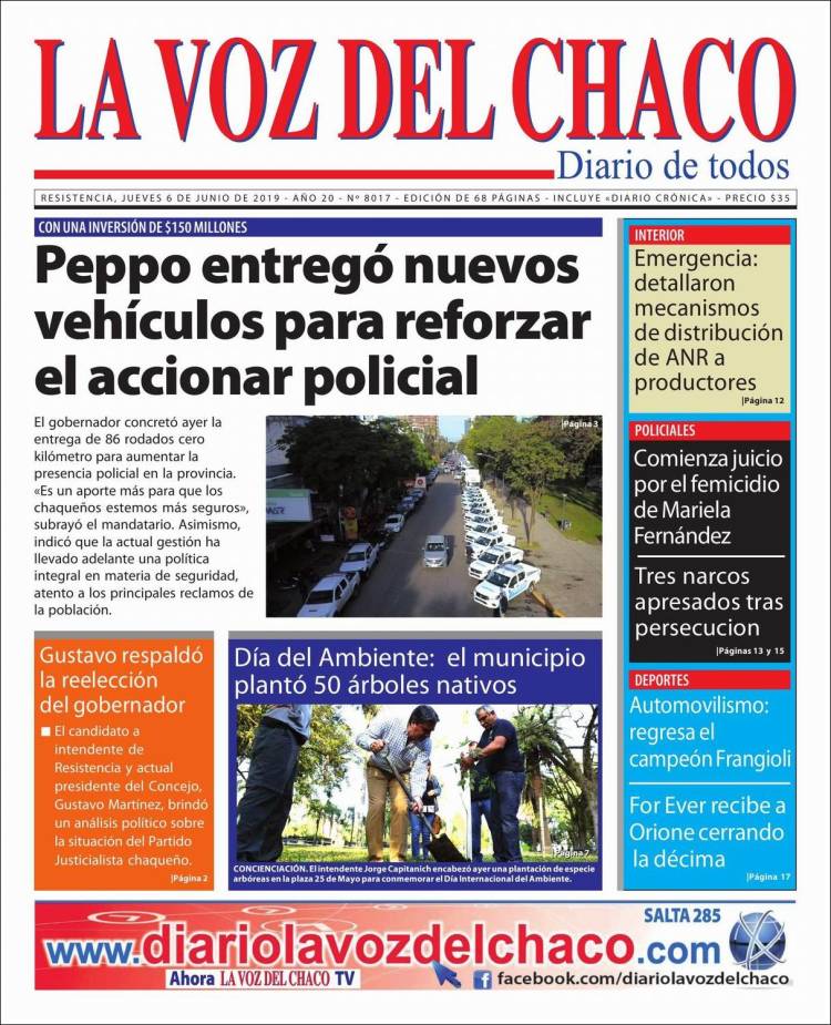 Portada de La Voz del Chaco (Argentina)