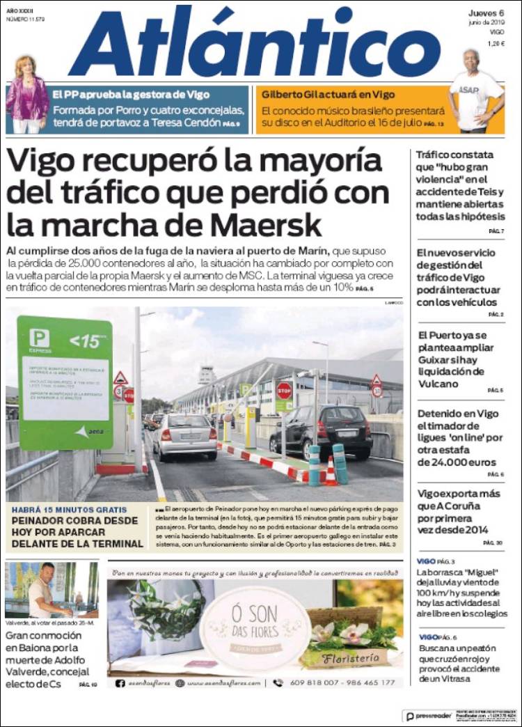 Portada de Atlántico Diario (España)