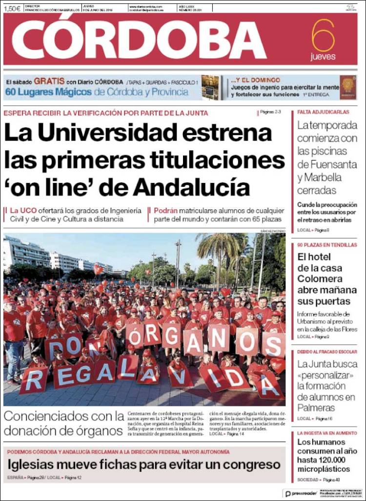 Portada de Diario de Córdoba (España)