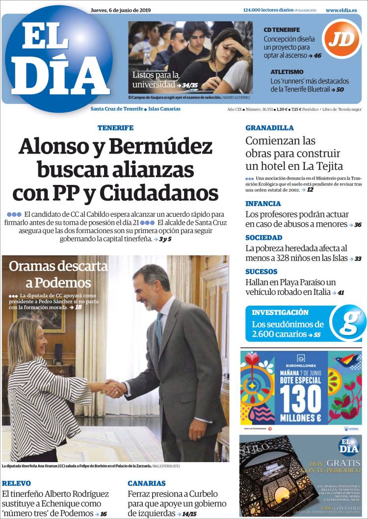 Portada de El Día (España)
