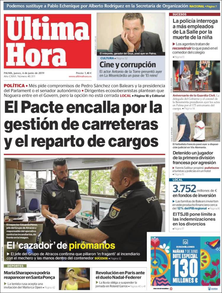 Portada de Última Hora (España)