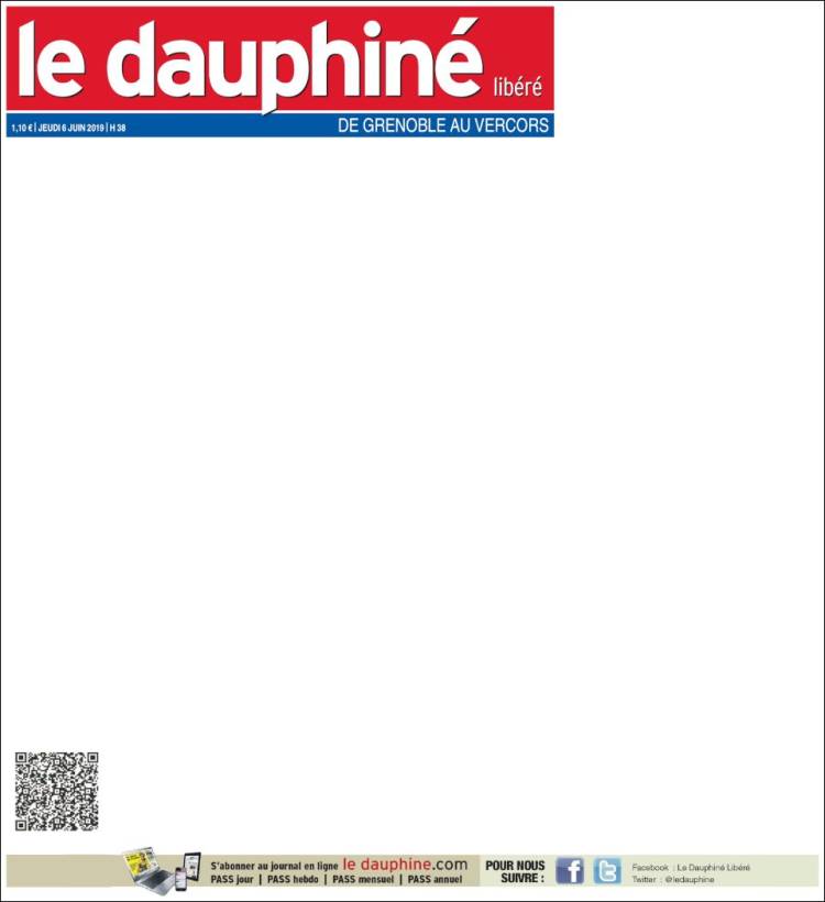 Portada de Le Dauphiné Libéré (Francia)