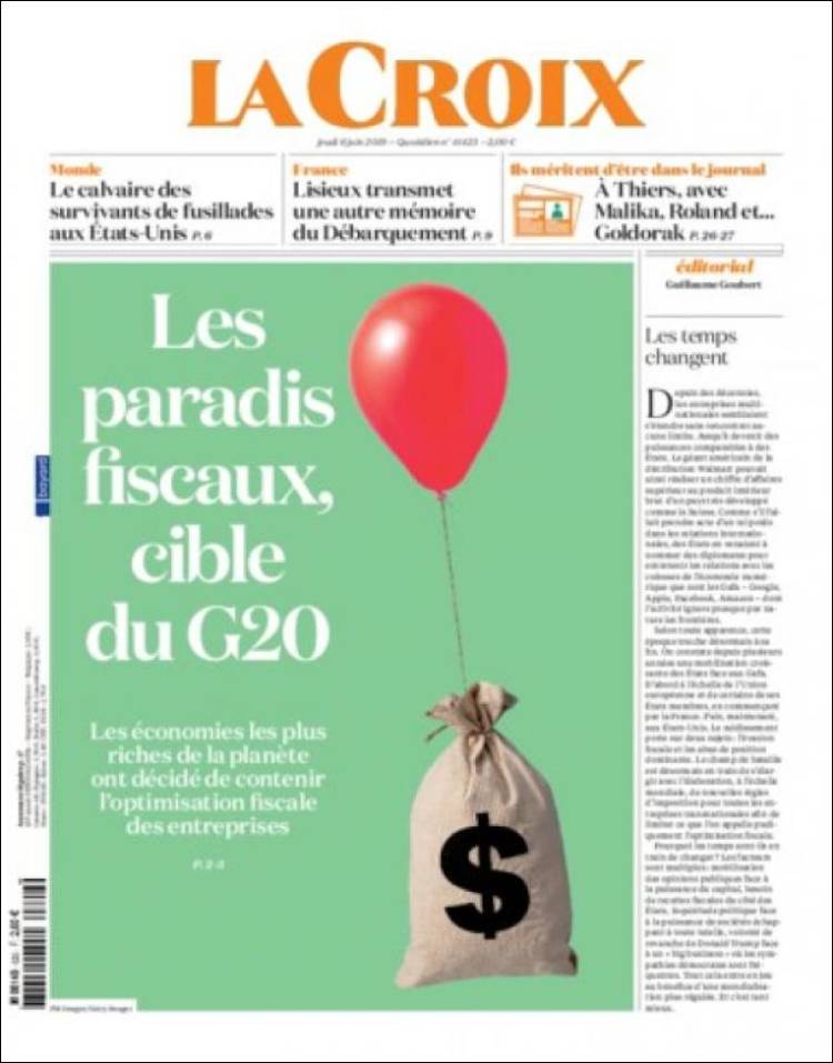 Portada de La Croix (Francia)