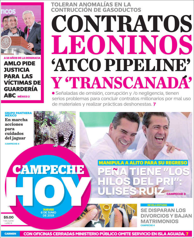 Portada de Campeche Hoy (M&eacute;xico)