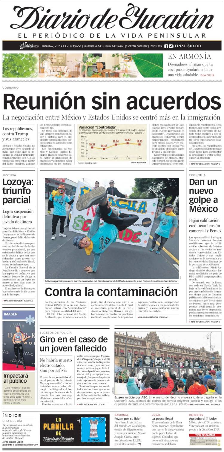 Portada de Diario de Yucatán (M&eacute;xico)