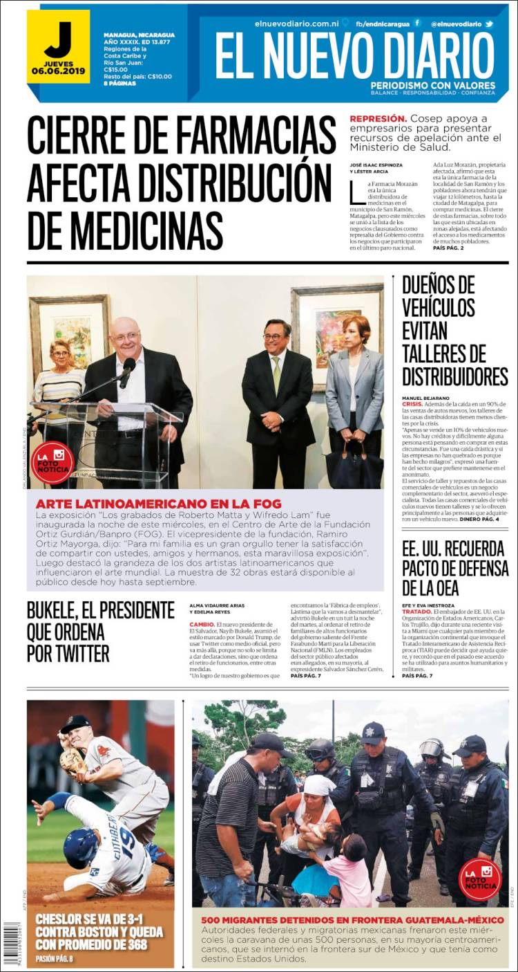 Portada de El Nuevo Diario (Nicaragua)