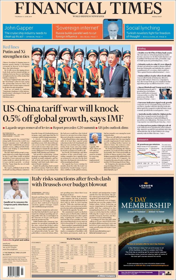 Portada de Financial Times - USA (USA)