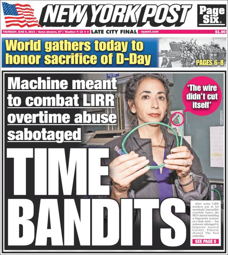 Portada de New York Post (USA)