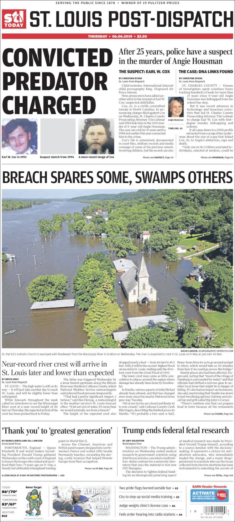 Portada de St. Louis Post-Dispatch (USA)