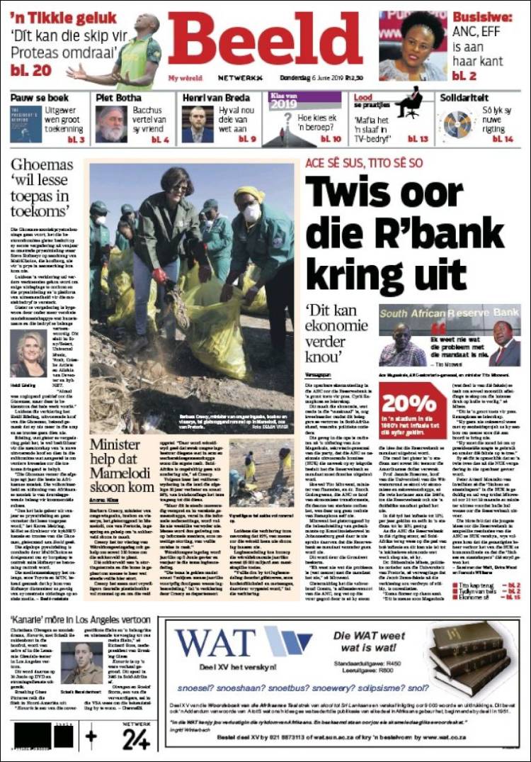 Portada de Beeld (Sud&aacute;frica)