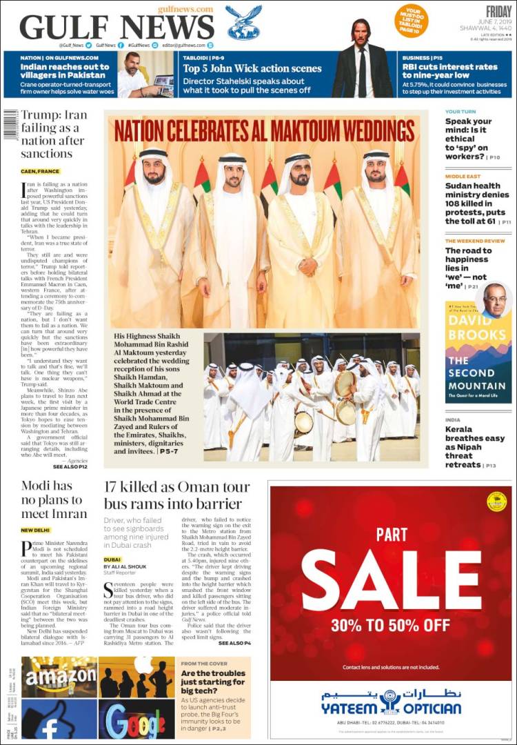 Portada de Gulf News (Asia-Pacific)