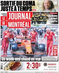 Portada de Le Journal de Montréal (Canada)