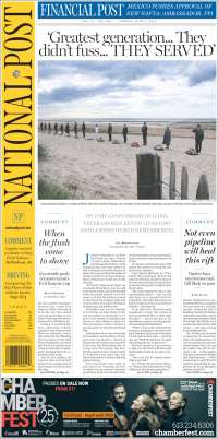 Portada de The National Post (Canada)