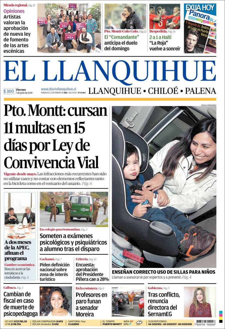 Portada de El Llanquihue (Chili)