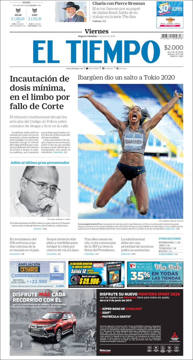 Portada de El Tiempo (Colombie)