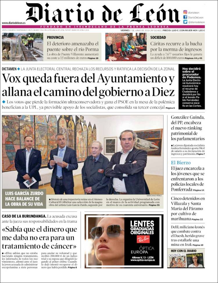 Portada de Diario de León (España)
