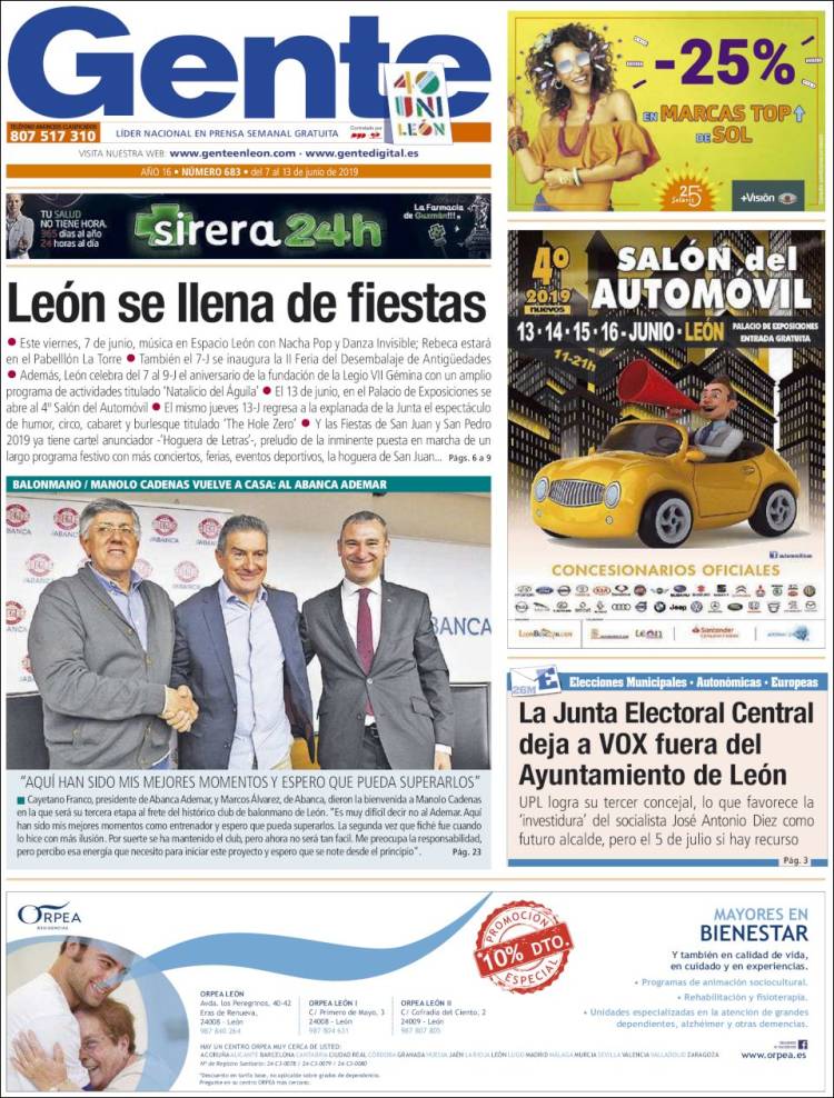 Portada de Gente en León (España)