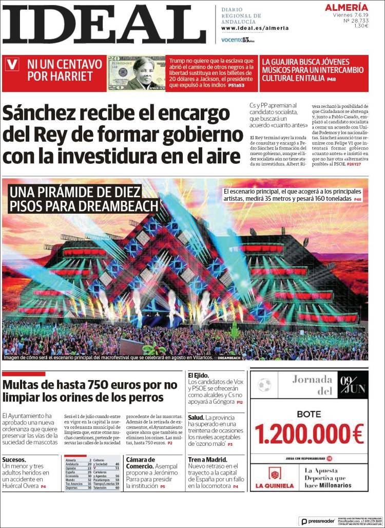 Portada de Ideal Almeria (España)
