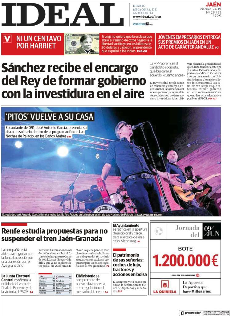 Portada de El Ideal de Jaén (España)