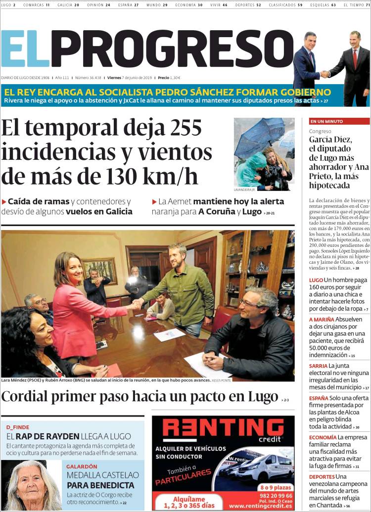 Portada de El Progreso (España)