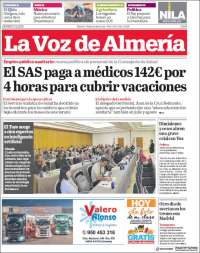 Portada de La Voz de Almería (España)