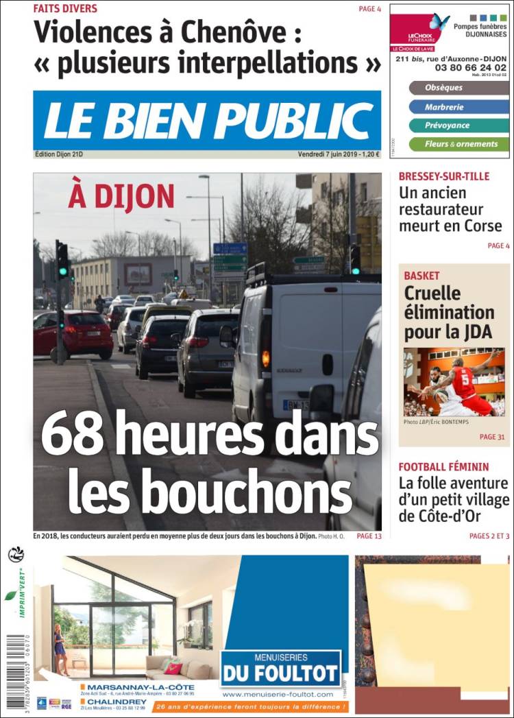 Portada de Le Bien Public (France)