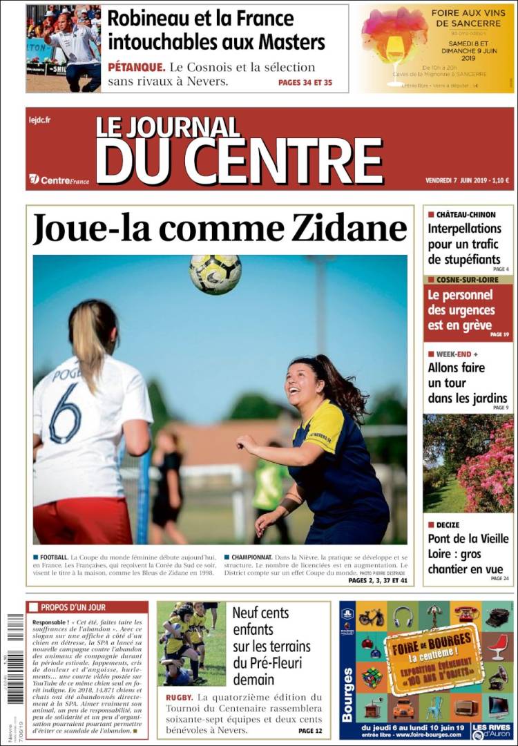 Portada de Le Journal du Centre (France)